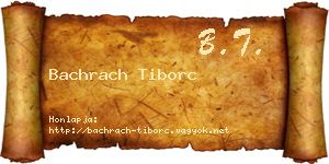 Bachrach Tiborc névjegykártya